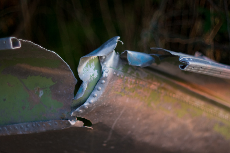 an old aluminum boat